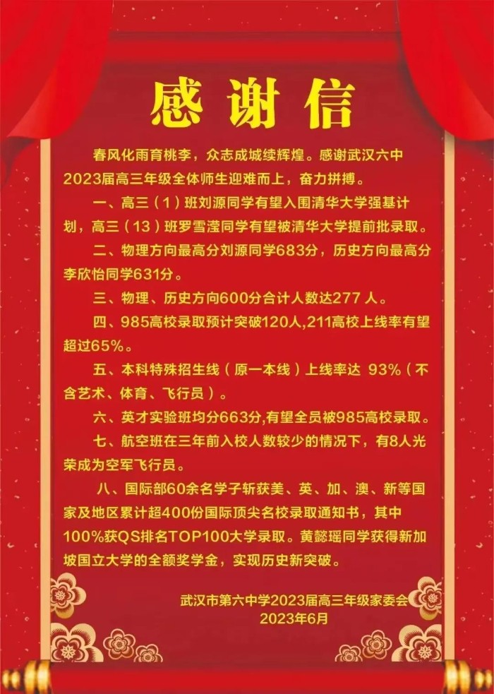 武汉中考冲刺|武汉六中最新全面解读！高考成绩、中考招生情况大盘点！