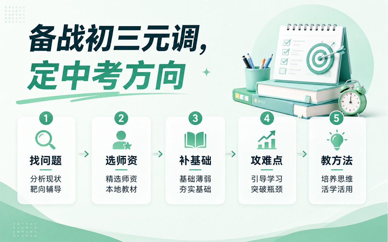 江岸区初三元调备考别瞎刷题,尖锋教育按考点梳理有方向